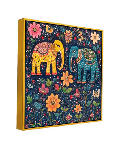 Classic Madhubani Colorful Depictions Of Nature and Wildlife Wall Painting