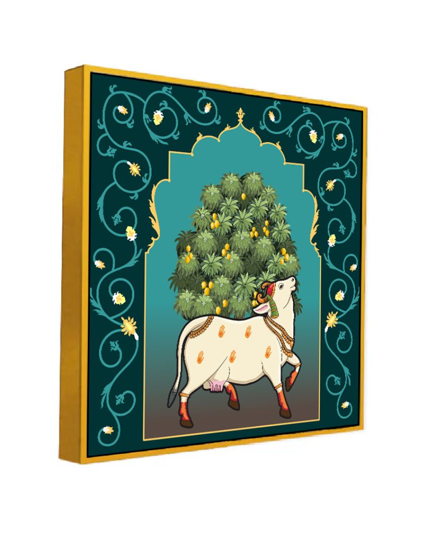 Cultural Kamdhenu Cow Vastu Prosperity Pichwai Canvas Wall Painting