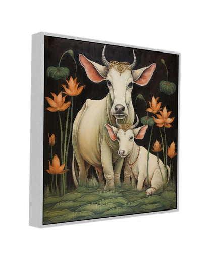 Traditional Cow Family Designs Pichwai Canvas Painting