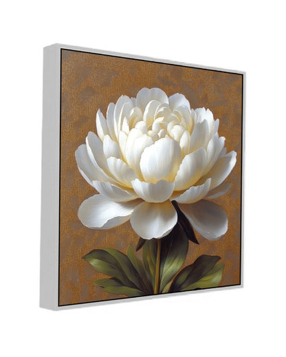 Elegant 3D White Flower Canvas Painting For Home Decor