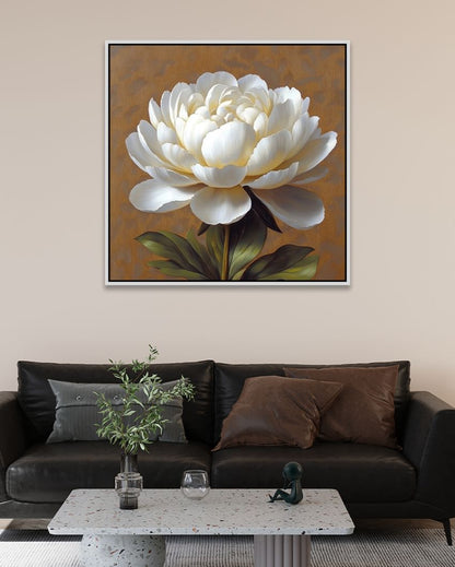 Elegant 3D White Flower Canvas Painting For Home Decor