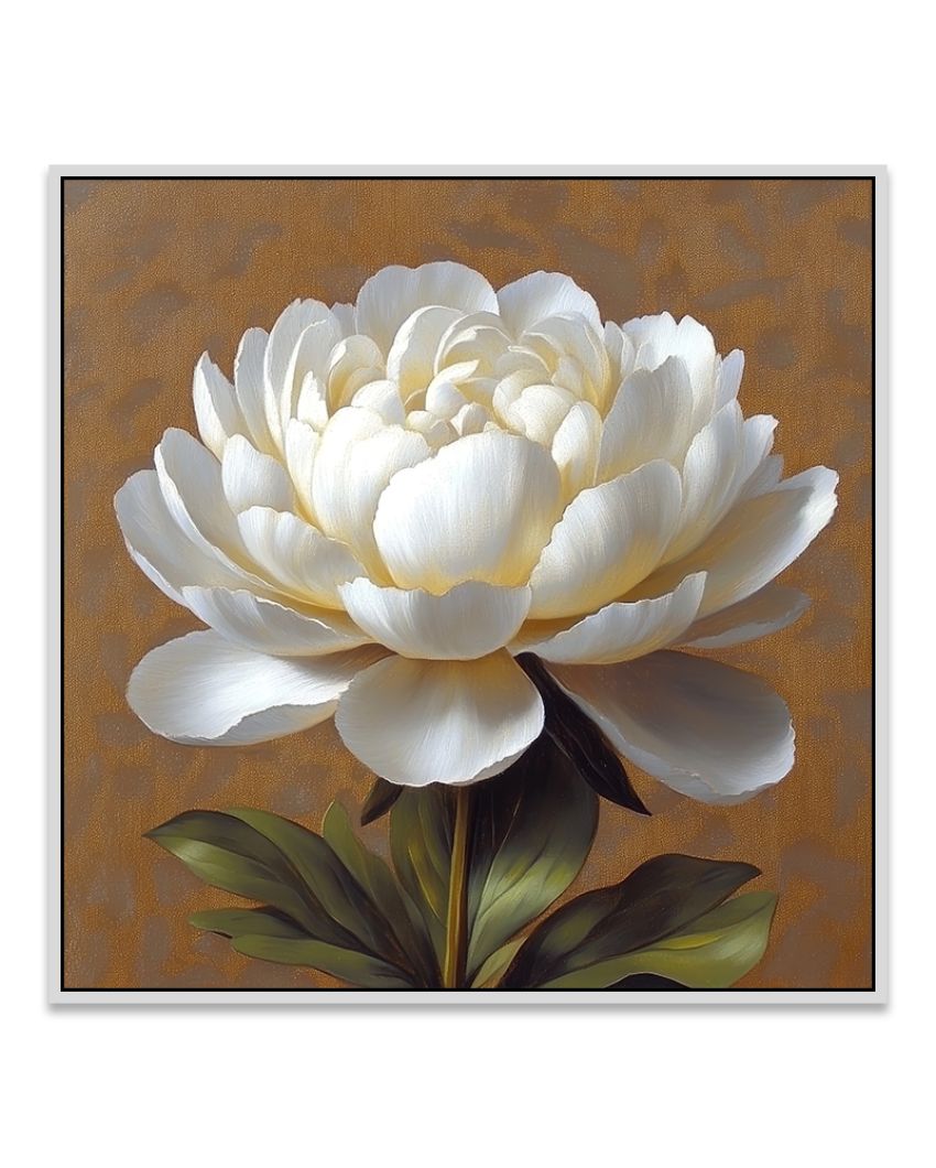 Elegant 3D White Flower Canvas Painting For Home Decor