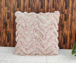 Pink Tufted Cotton Cushion Cover (Single)