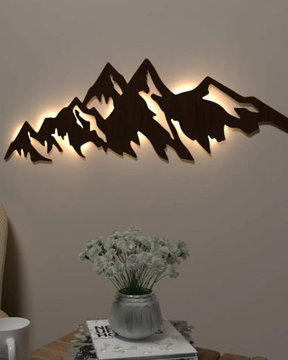 Walnut Himalayan Mountain Decorative Mdf Backlit For Indoor Wall Decoration