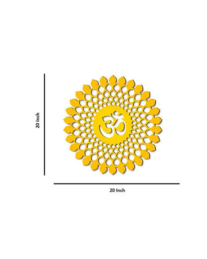 Om Mandala Mdf Backlit Light Wall Decorative Art For Indoor Wall Decoration Yellow