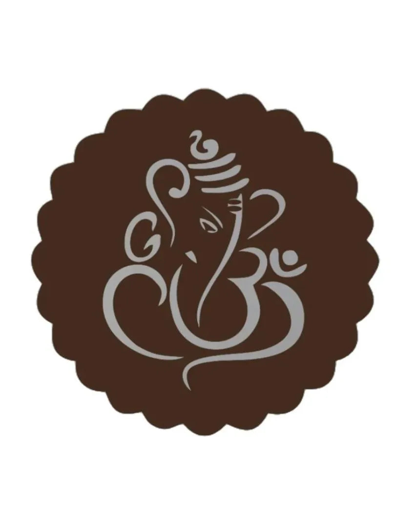 Laser Cut Lord Ganesha Brown Wooden Wall Decorative Led Backlit For Home Decor 18 Inches