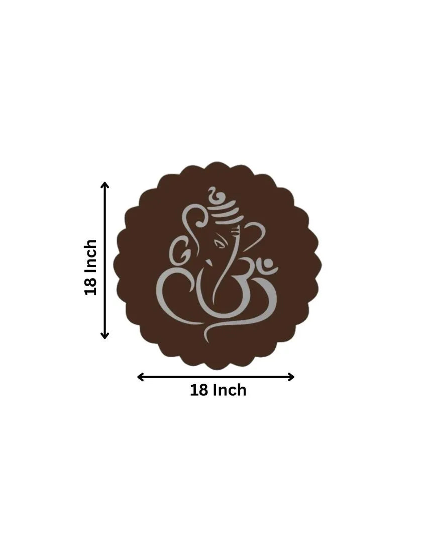 Laser Cut Lord Ganesha Brown Wooden Wall Decorative Led Backlit For Home Decor 18 Inches