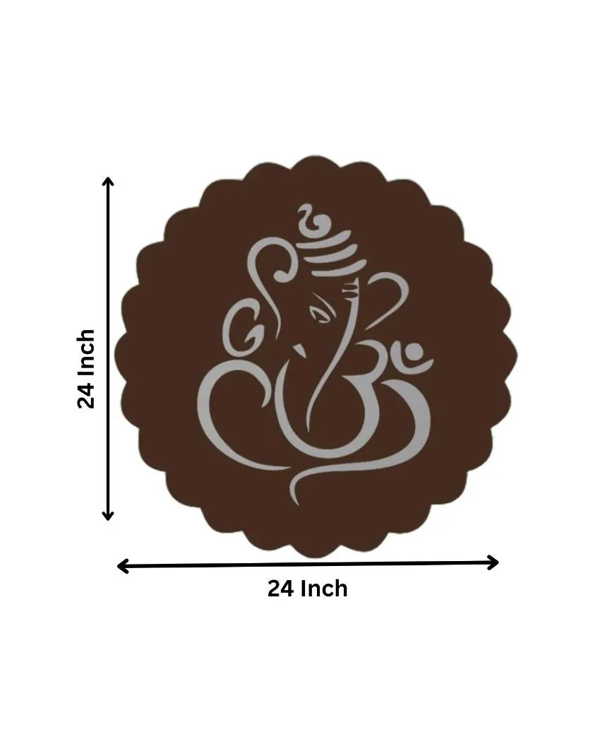 Laser Cut Lord Ganesha Brown Wooden Wall Decorative Led Backlit For Home Decor 24 Inches