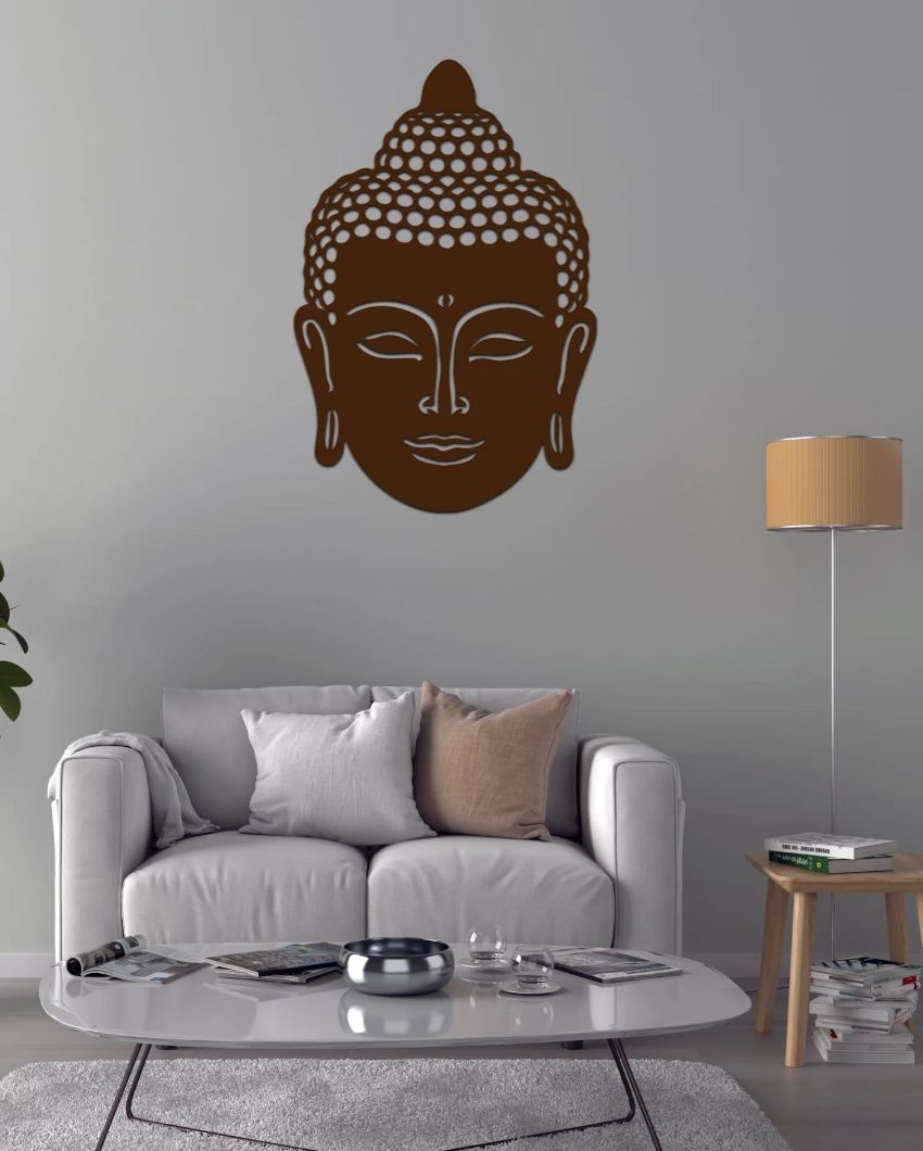 Meditation Lord Buddha Wooden Led Backlit For Home And Office Decor 18 Inches