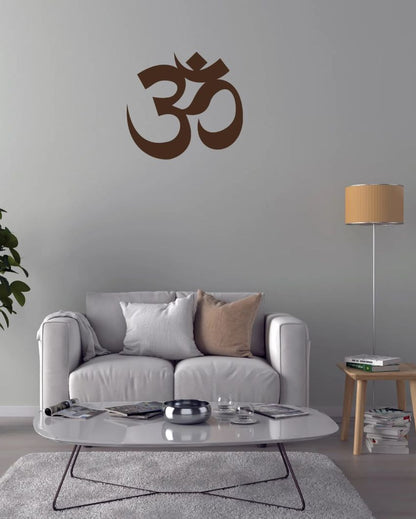 Om Symbol Wooden Brown Led Backlit For Home Office And Mandir Decoration 12 Inches