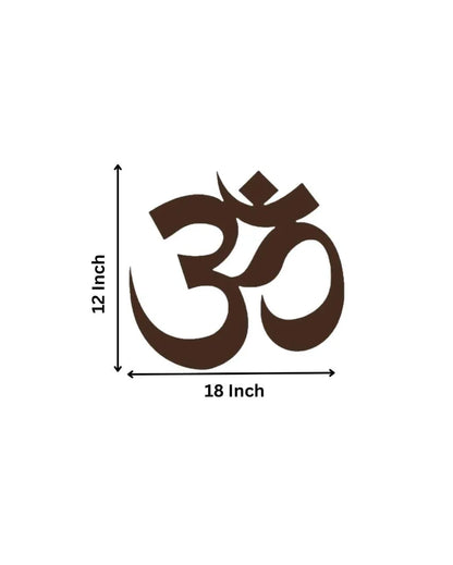 Om Symbol Wooden Brown Led Backlit For Home Office And Mandir Decoration 12 Inches