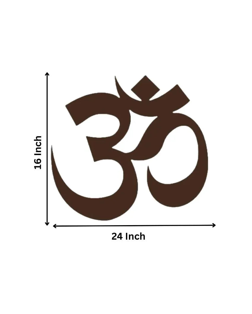 Om Symbol Wooden Brown Led Backlit For Home Office And Mandir Decoration 16 Inches