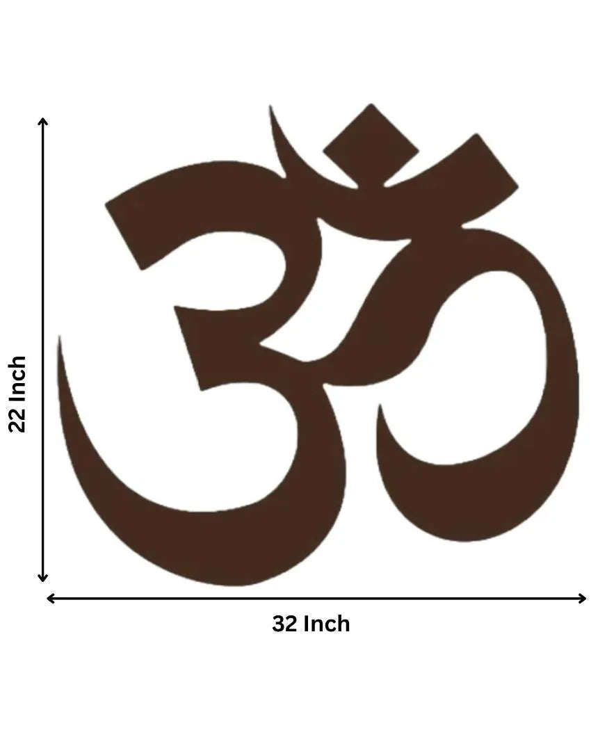 Om Symbol Wooden Brown Led Backlit For Home Office And Mandir Decoration 22 Inches