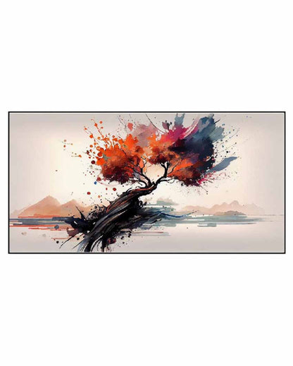 Symphony Multi Color Modern Art Floating Framed Wall Painting 24 X 12 Inches