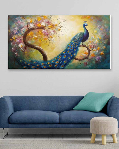 Nature & Beautiful Peacock Canvas Wall Painting