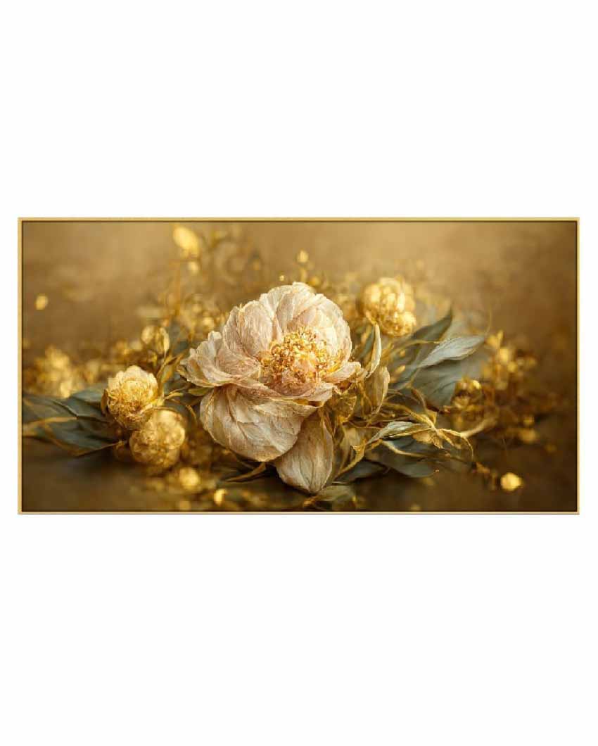 Blooms Of Serenity Canvas Floating Framed Wall Painting | 24 x 12 inches , 36 x 18 inches & 48 x 24 inches