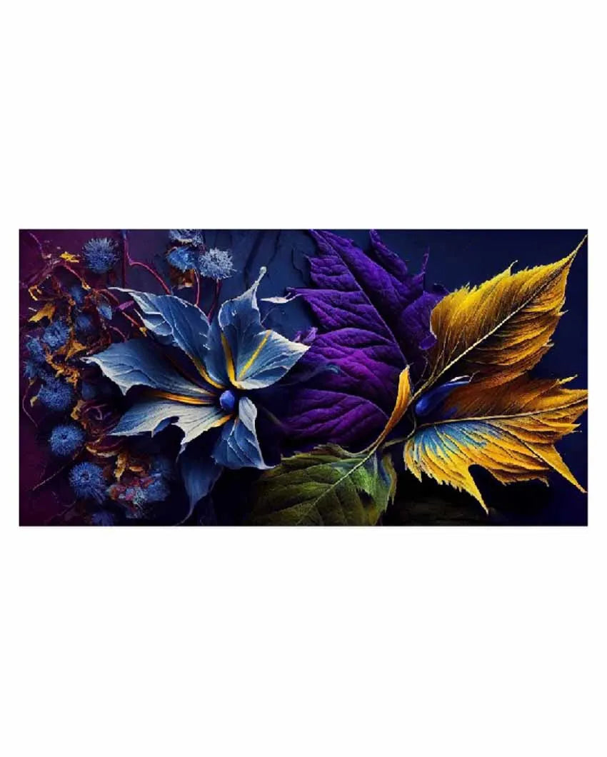 Beautiful Dark Leaf Multicolor Floating Frame Canvas Wall Painting 24 X 12 Inches