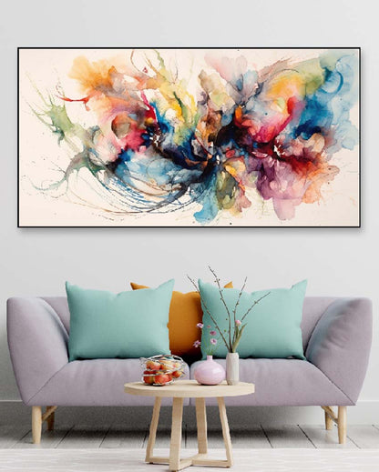 Multicolor Art Floating Frame Canvas Wall Painting 24 X 12 Inches