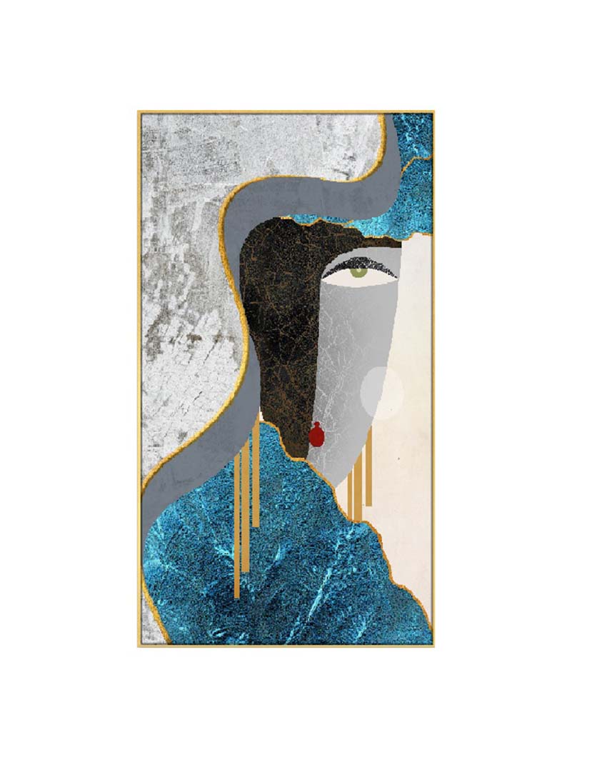 Modern Figure Face Wall Art Painting | 24 x 12 inches , 36 x 18 inches & 48 x 24 inches