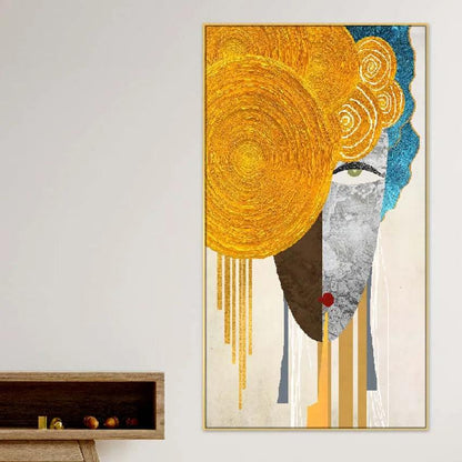 Abstract Hidding Face Figure Floating Frame Art Canvas Painting