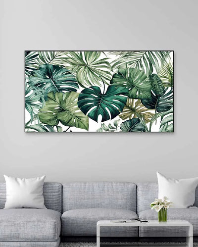 Tropical Green Plant Decorative Floating Frame Wall Painting