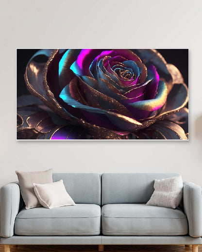 Beautiful Rose With A Subtle Glow Floating Frame Wall Painting | 24 x 12 inches , 36 x 18 inches & 48 x 24 inches