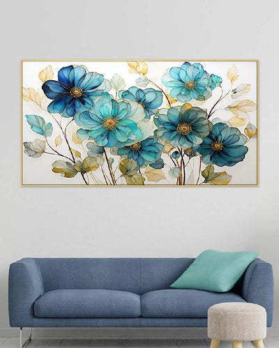 Colorful Flowers Pattern Floating Frame Wall Painting