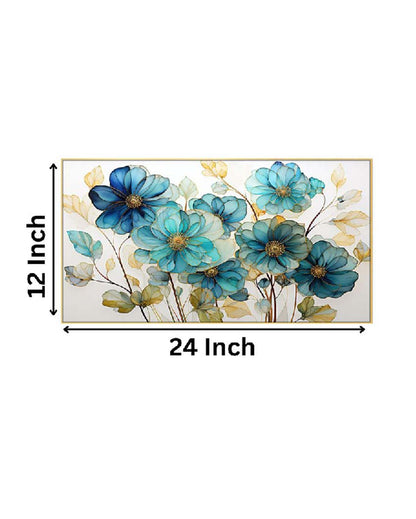Colorful Flowers Pattern Floating Frame Wall Painting | 24 x 12 inches , 36 x 18 inches & 48 x 24 inches