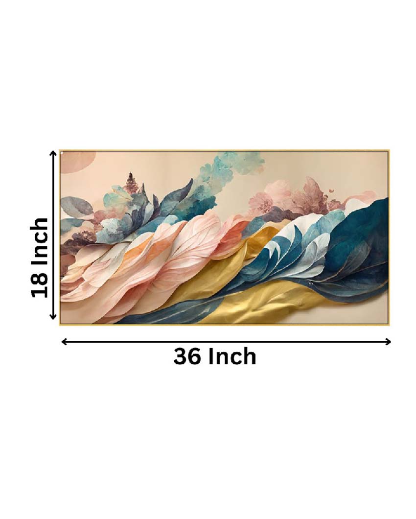 Cloudy Leafs Art Floating Frame Wall Painting | 24 x 12 inches , 36 x 18 inches & 48 x 24 inches