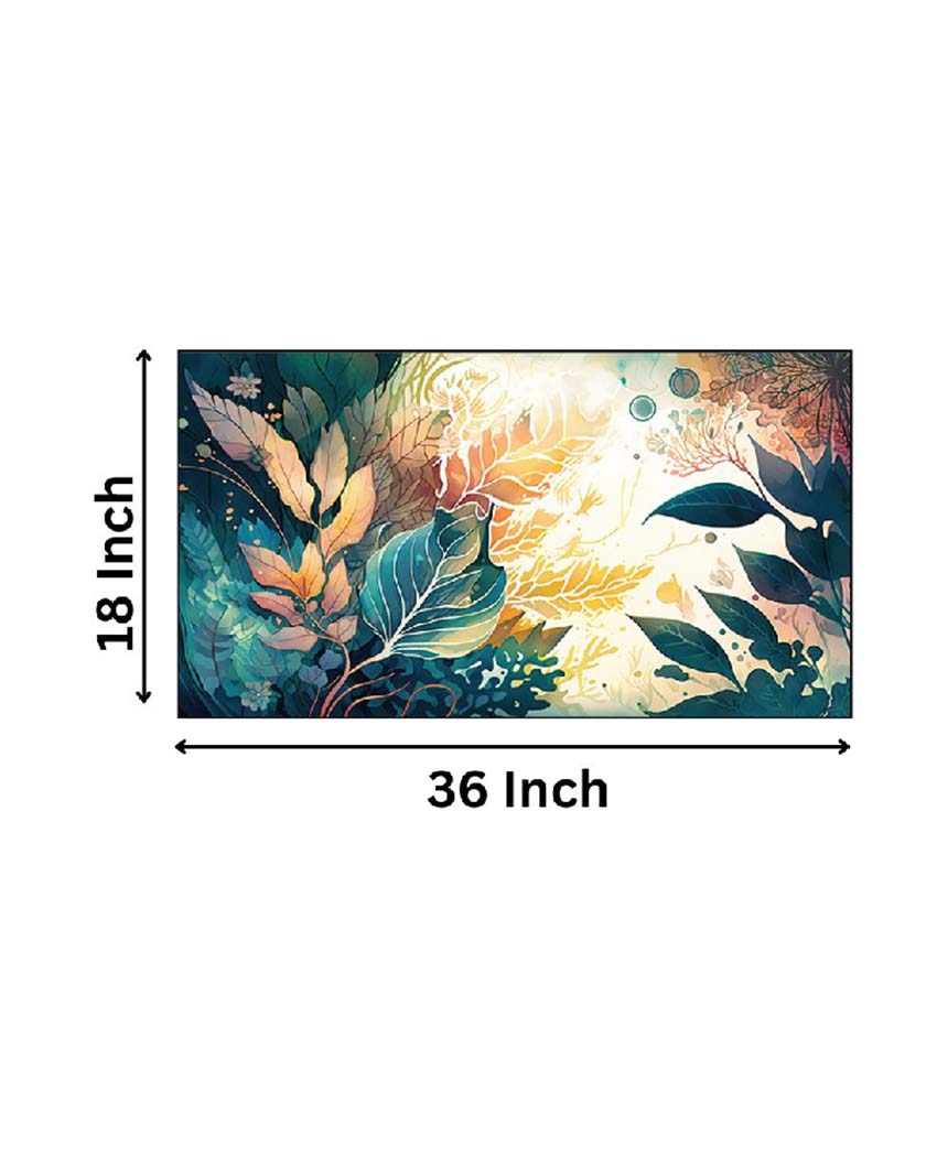 Multi Color Leaf Art Floating Frame Canvas Painting  | 24 x 12 inches , 36 x 18 inches & 48 x 24 inches