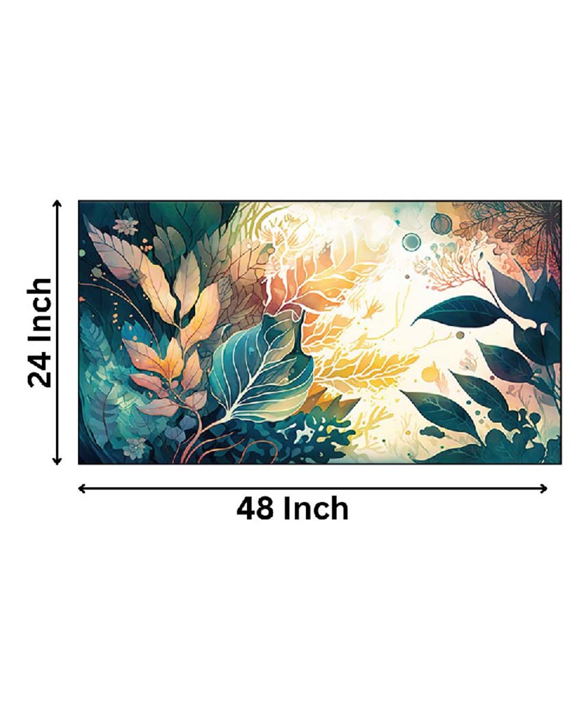 Multi Color Leaf Art Floating Frame Canvas Painting  | 24 x 12 inches , 36 x 18 inches & 48 x 24 inches
