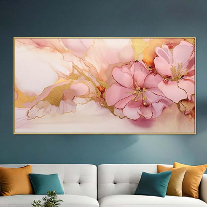 Acrylic Flower Floating Frame Wall Painting