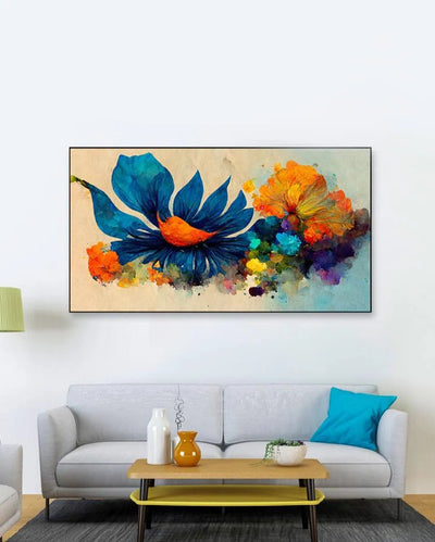 Decoration Abstract Multicolor Flower Wall Painting 24x12 inches