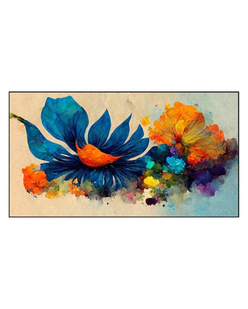 Decoration Abstract Multicolor Flower Wall Painting 24x12 inches