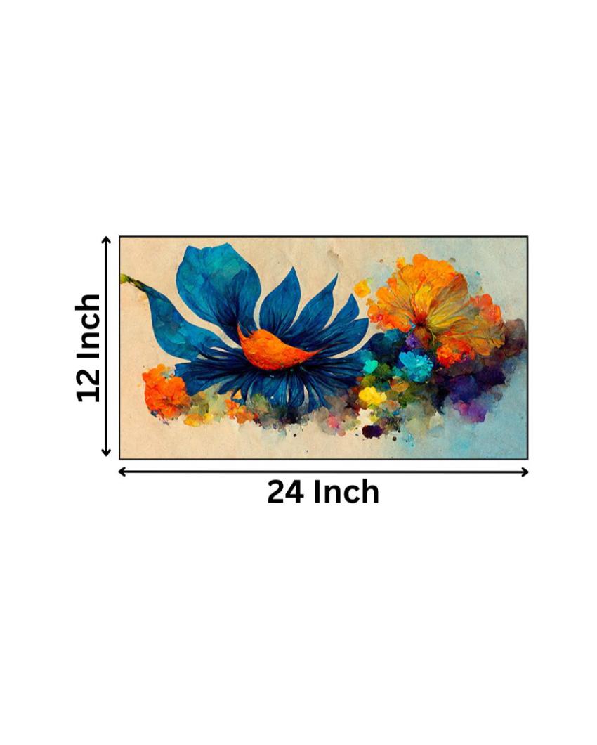 Decoration Abstract Multicolor Flower Wall Painting 24x12 inches