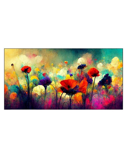 Abstract Flowers Illustration Canvas Frame Wall Painting 24x12 inches