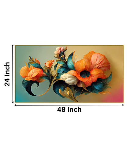 Wall Decoration Flowers Art Design Canvas Frame Wall Painting 24x12 inches