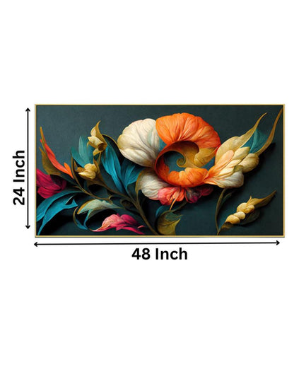 Elegant Flowers Illustration Canvas Frame Wall Painting 24x12 inches