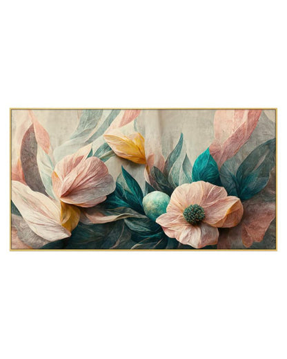 Art Prints Luxurious  Pink Flowers Canvas Frame Wall Painting 24x12 inches