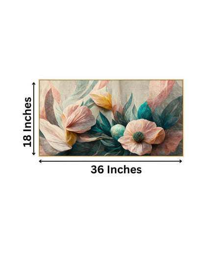 Art Prints Luxurious  Pink Flowers Canvas Frame Wall Painting 24x12 inches