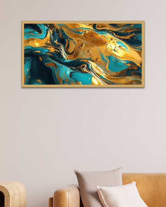 Luxury Marble Canvas Floating Frame Wall Painting
