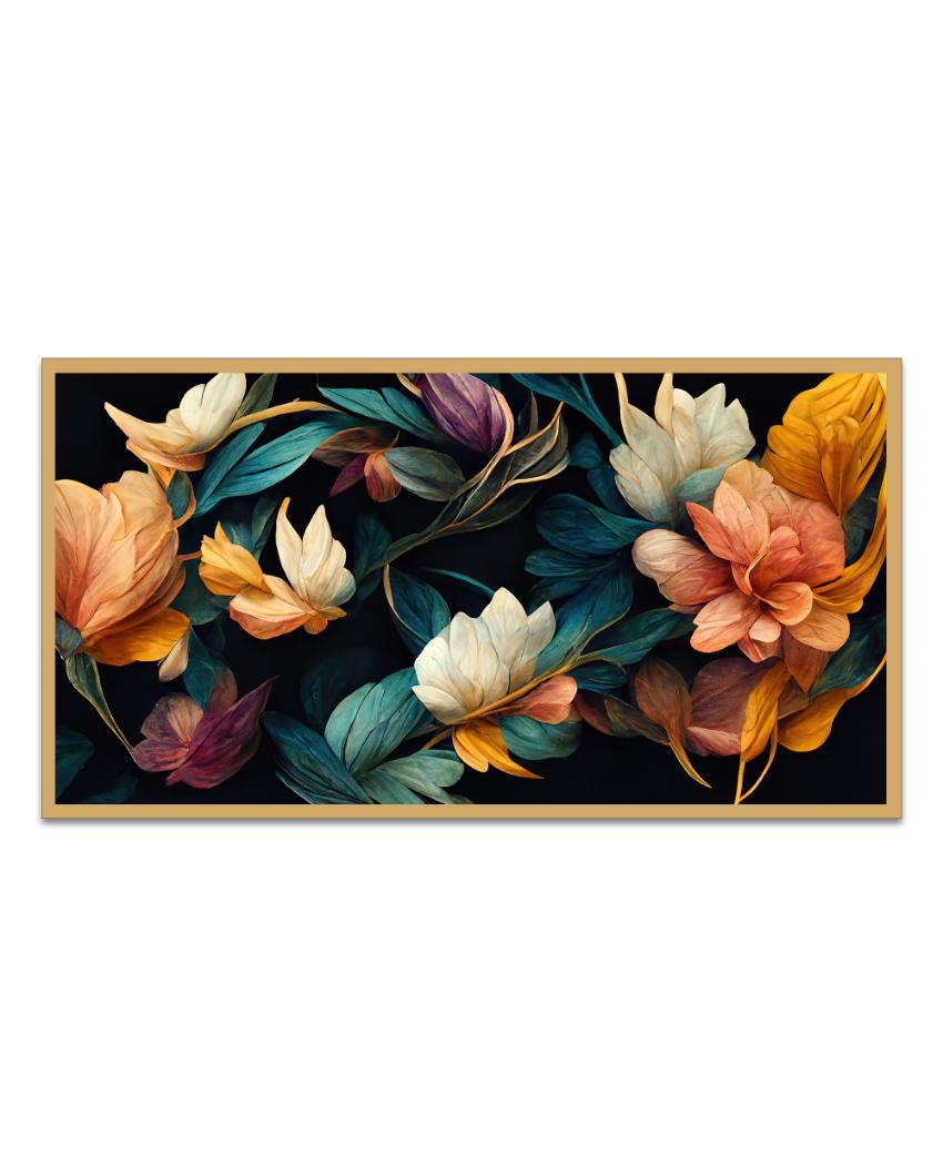 Abstract Flowers Floating Frame Canvas Wall Art Painting