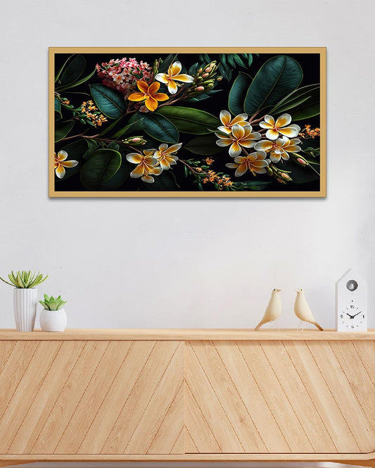 Tropical Floral Frame Canvas Wall Painting