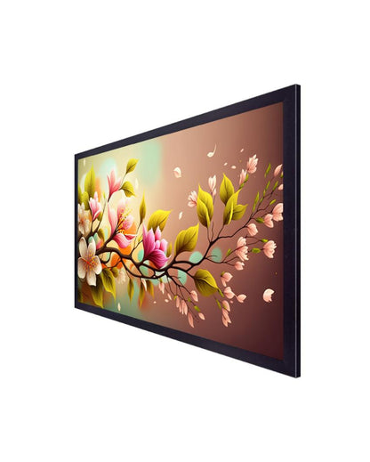 Floral Spring Background Floating Frame Canvas Wall Painting