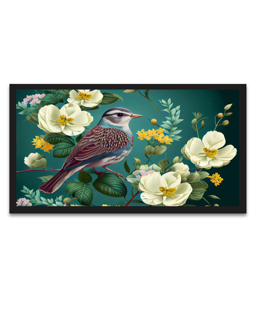 Bird on Floral Branch Canvas Wall Painting