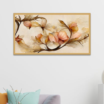 Panoramic 3D Flower Framed Canvas Wall Painting