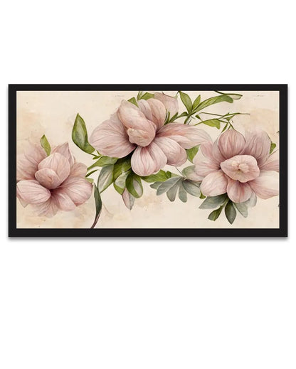 Elegant Golden Floral Canvas Wall Painting