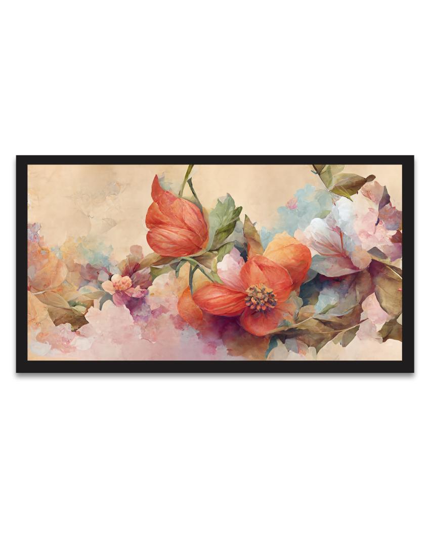 Multicolor 3D Floral Print Canvas Wall Painting