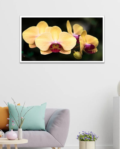 Blooming Yellow Orchid Canvas Wall Painting