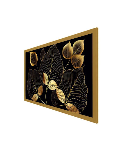 Modern Golden Leaves Canvas Wall Painting